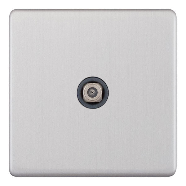 Selectric - Screwless 1 Gang F-Type Satellite Socket + 1 Gang TV Aerial Socket - Isolated 5MPLUS