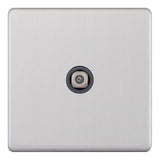 Selectric - Screwless 1 Gang F-Type Satellite Socket + 1 Gang TV Aerial Socket - Isolated 5MPLUS