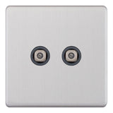 Selectric - Screwless 2 Gang F-Type Satellite Socket 5MPLUS
