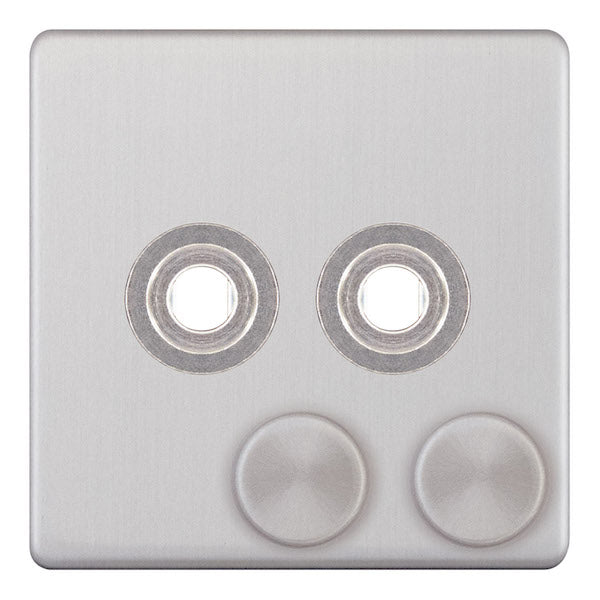 Selectric - Screwless 2 Gang Empty Dimmer Plate With Knobs 5MPLUS