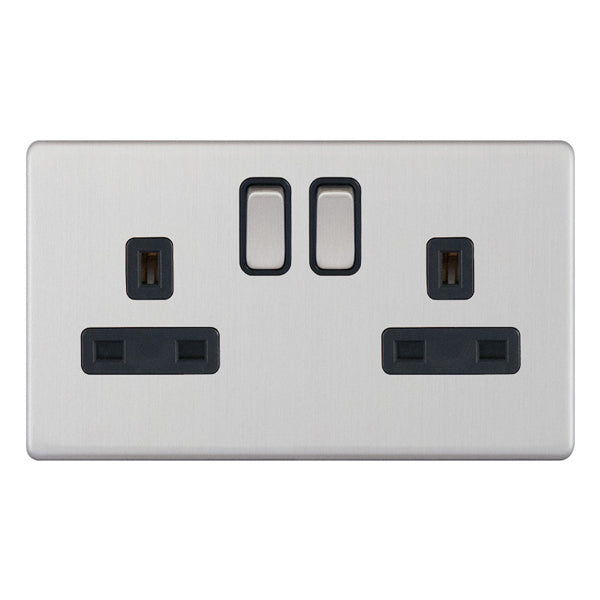 Selectric - Screwless 2 Gang 13A Socket 5MPLUS