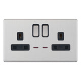 Selectric - Screwless 2 Gang 13A Socket With Neon 5MPLUS