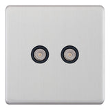 Selectric - Screwless 2 Gang TV/FM Coaxial/Aerial Socket 5MPLUS