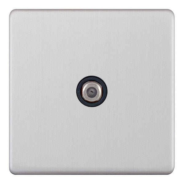 Selectric - Screwless 1 Gang F-Type Satellite Socket + 1 Gang TV Aerial Socket - Isolated 5MPLUS