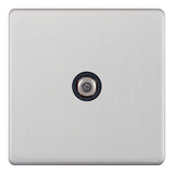 Selectric - Screwless 1 Gang F-Type Satellite Socket + 1 Gang TV Aerial Socket - Isolated 5MPLUS