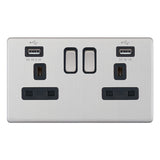 Selectric - Screwless 2 Gang 13A Socket With USB 5MPLUS