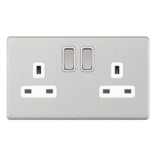 Selectric - Screwless 2 Gang 13A Socket 5MPLUS