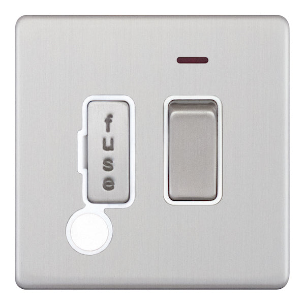 Selectric - Screwless 13A Fused Connection Unit With Neon & Flex Outlet - Switched 5MPLUS