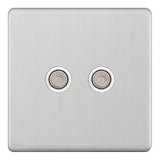 Selectric - Screwless 2 Gang TV/FM Coaxial/Aerial Socket 5MPLUS