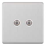 Selectric - Screwless 2 Gang F-Type Satellite Socket 5MPLUS