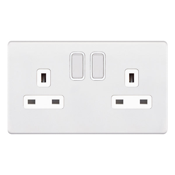 Selectric - Screwless 2 Gang 13A Socket 5MPLUS