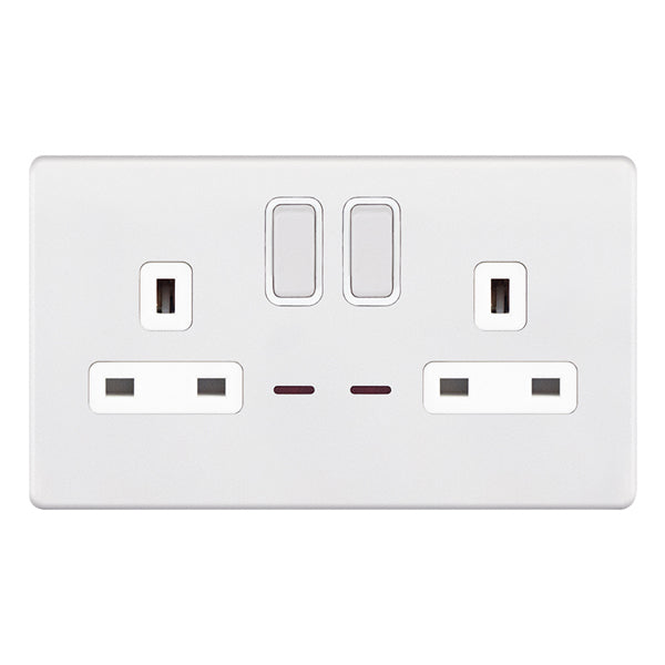 Selectric - Screwless 2 Gang 13A Socket With Neon 5MPLUS
