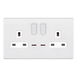 Selectric - Screwless 2 Gang 13A Socket With Neon 5MPLUS