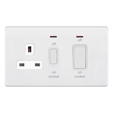 Selectric - Screwless 45 Amp Cooker Unit with 13 Amp Switched Socket & LED Neons - 5MPLUS