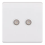Selectric - Screwless 2 Gang TV/FM Coaxial/Aerial Socket 5MPLUS