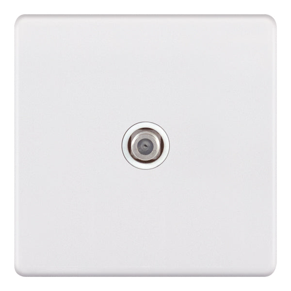 Selectric - Screwless 1 Gang F-Type Satellite Socket + 1 Gang TV Aerial Socket - Isolated 5MPLUS