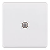 Selectric - Screwless 1 Gang F-Type Satellite Socket + 1 Gang TV Aerial Socket - Isolated 5MPLUS