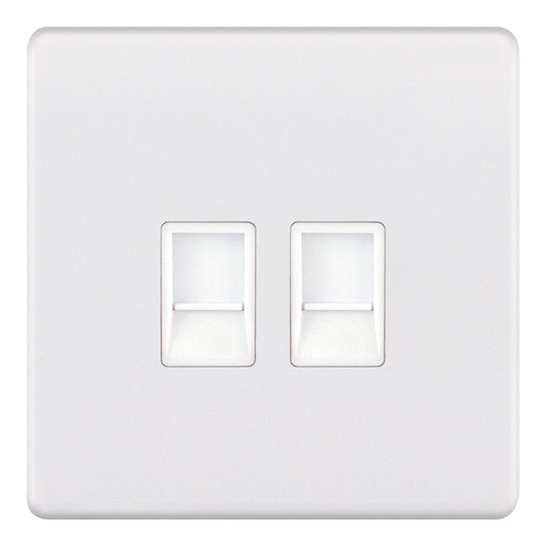 Selectric - Screwless 2 Gang RJ45 Data Socket 5MPLUS