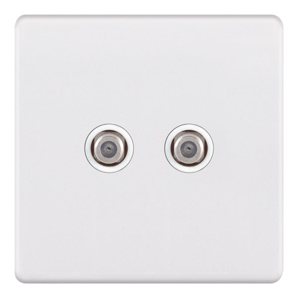 Selectric - Screwless 2 Gang F-Type Satellite Socket 5MPLUS