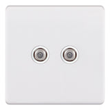 Selectric - Screwless 2 Gang F-Type Satellite Socket 5MPLUS
