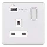 Selectric - Screwless 1 Gang 13A Socket With USB 5MPLUS