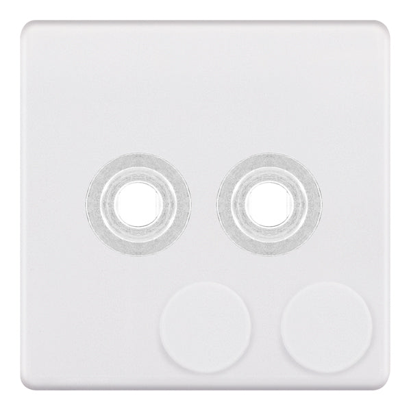 Selectric - Screwless 2 Gang Empty Dimmer Plate With Knobs 5MPLUS