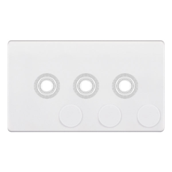 Selectric - Screwless 3 Gang Empty Dimmer Plate With Knobs 5MPLUS