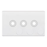 Selectric - Screwless 3 Gang Empty Dimmer Plate With Knobs 5MPLUS