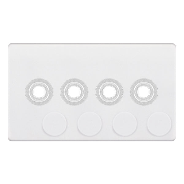 Selectric - Screwless 4 Gang Empty Dimmer Plate With Knobs 5MPLUS