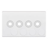 Selectric - Screwless 4 Gang Empty Dimmer Plate With Knobs 5MPLUS
