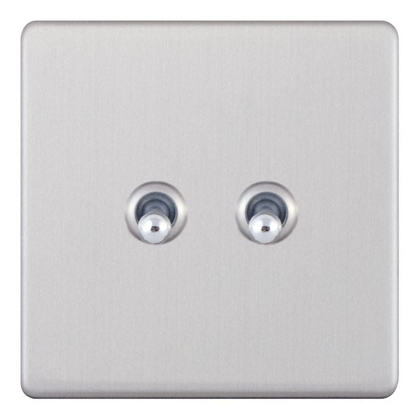 Selectric - Screwless 10A 2 Gang Toggle Switch 5MPLUS