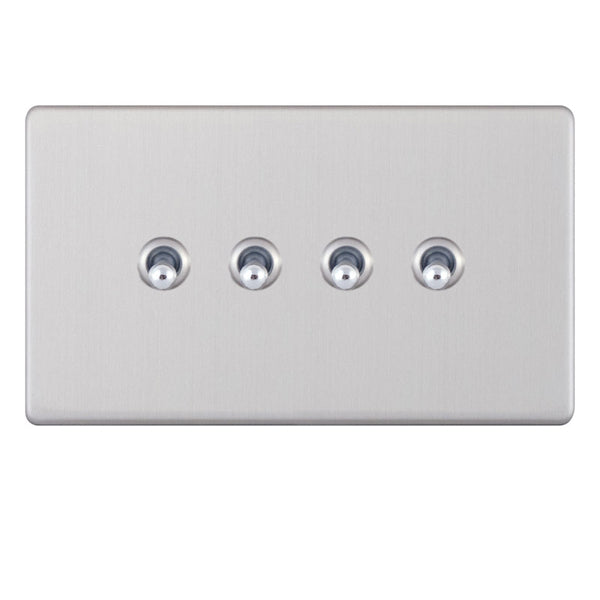 Selectric - Screwless 10A 4 Gang Toggle Switch 5MPLUS