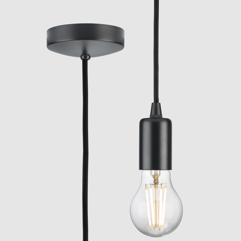 Knightsbridge 1.8m E27 Contemporary Pendant Set Anthracite 8270LAT