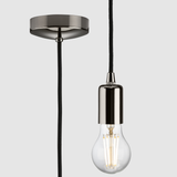 Knightsbridge 1.8m E27 Contemporary Pendant Set Black Nickel  8270LBN