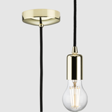 Knightsbridge 1.8m E27 Contemporary Pendant Set Polished Brass 8270LPB