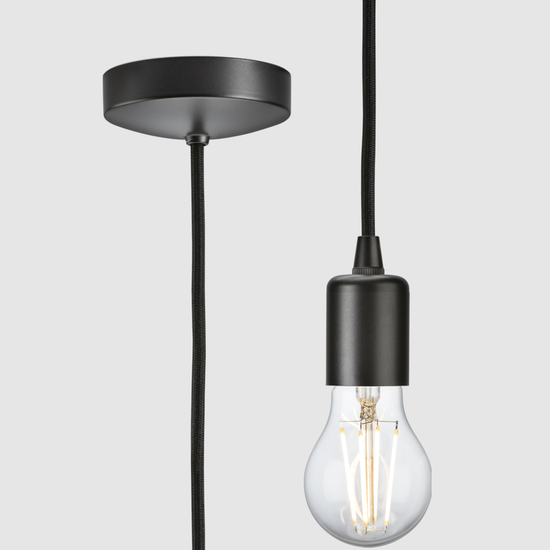 Knightsbridge 1.8m E27 Contemporary Pendant Set Smoked Bronze 8270LSB