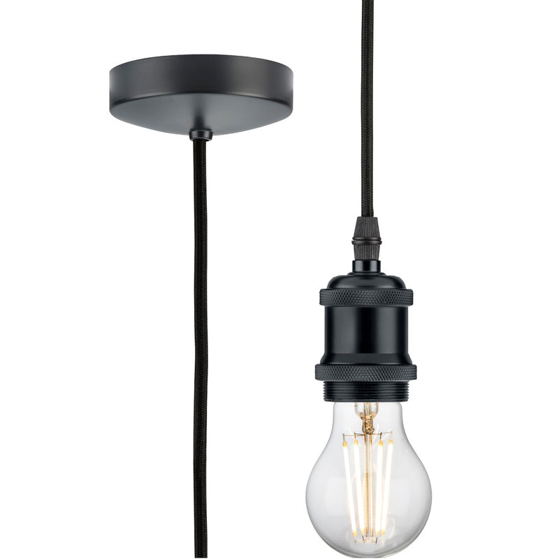 Knightsbridge - 1.8m E27 Vintage Pendant Set Anthracite 8271LAT