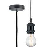 Knightsbridge - 1.8m E27 Vintage Pendant Set Anthracite    8271LAT