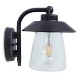 Lutec - Cate ES/E27 Wall Lantern Black Aluminium Clear Glass 5264201213