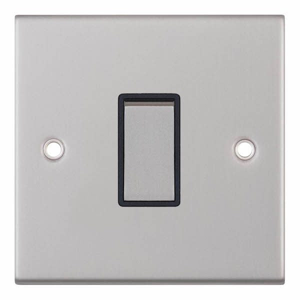 Selectric - 1 Gang 2 Way Switch 5M Satin Chrome Black