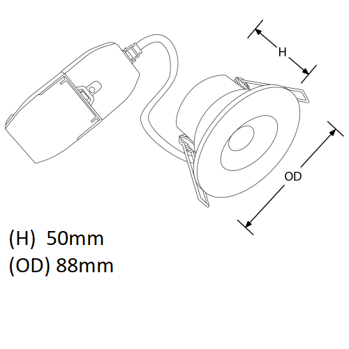 Aurora - R6 Fixed 6W Fire Rated LED Colour Switchable 3000K-5700K Downlight With FastRFix AU-R6CSFF