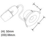 Aurora - R6 Fixed 6W Fire Rated LED Colour Switchable 3000K-5700K Downlight With FastRFix AU-R6CSFF