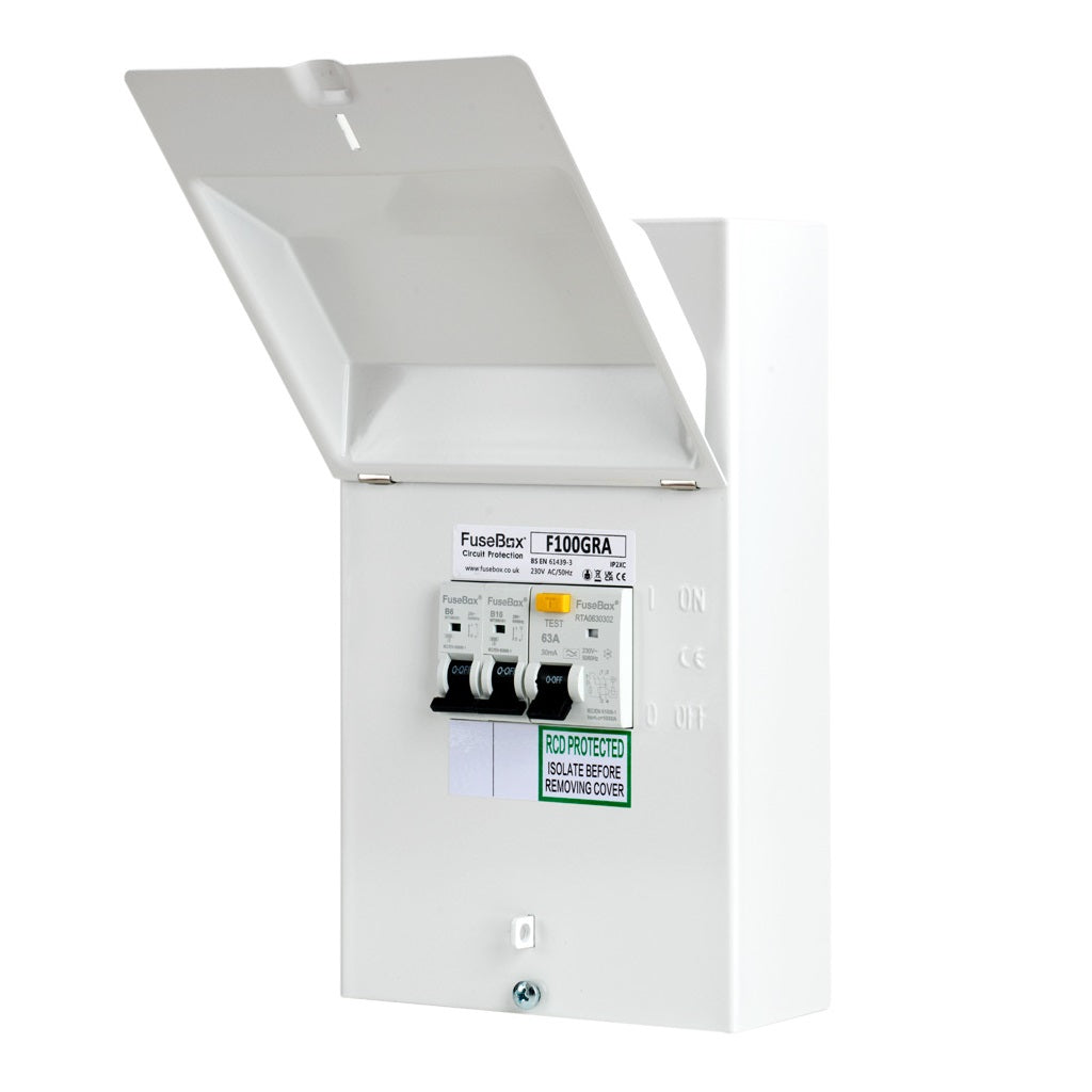 FuseBox Garage Unit 63A 30mA Type A RCD F100GRA