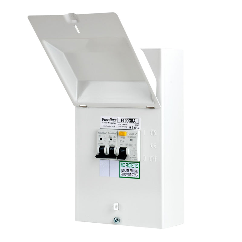 FuseBox Garage Unit 63A 30mA Type A RCD F100GRA