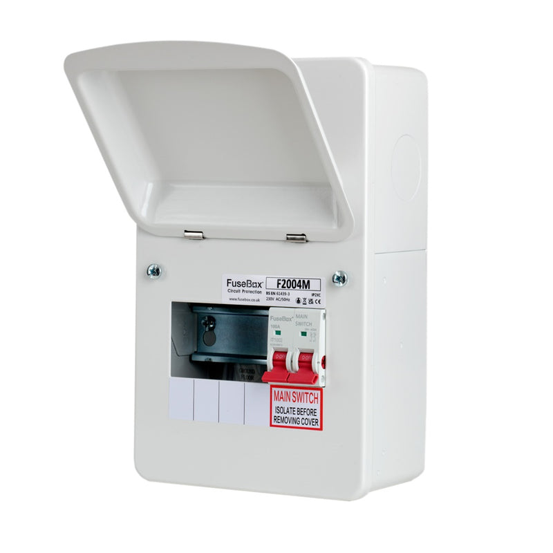 FuseBox 4 Way RCBO 100A Main Switch Consumer Unit F2004M