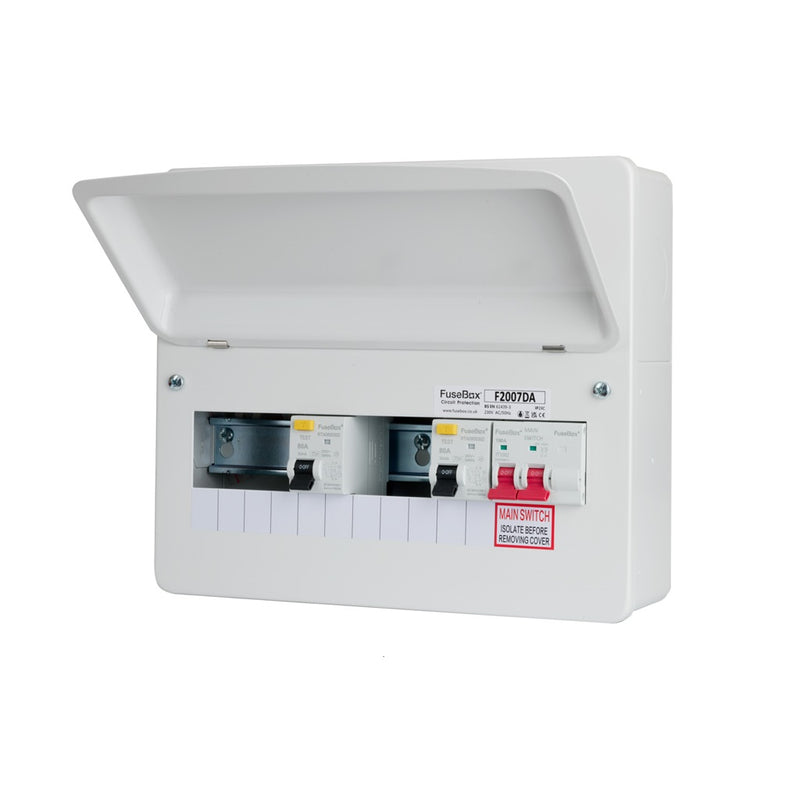 FuseBox 7 Way Dual RCD Type A Consumer Unit F2007DA