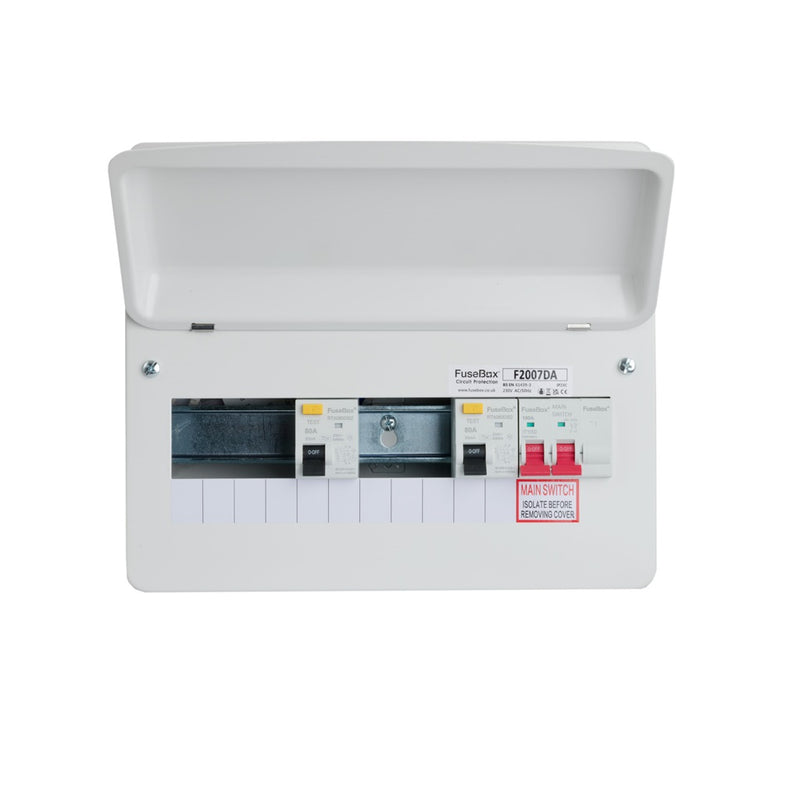 FuseBox 7 Way Dual RCD Type A Consumer Unit F2007DA Front