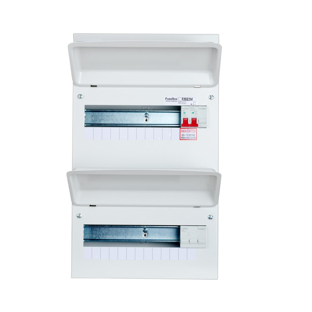 FuseBox - 22 Way RCBO Double Bank 100A Main Switch Consumer Unit F2022M