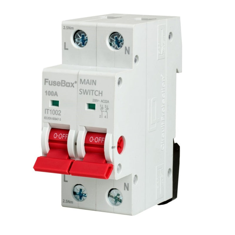 FuseBox 100A 2 Pole Main Switch IT1002