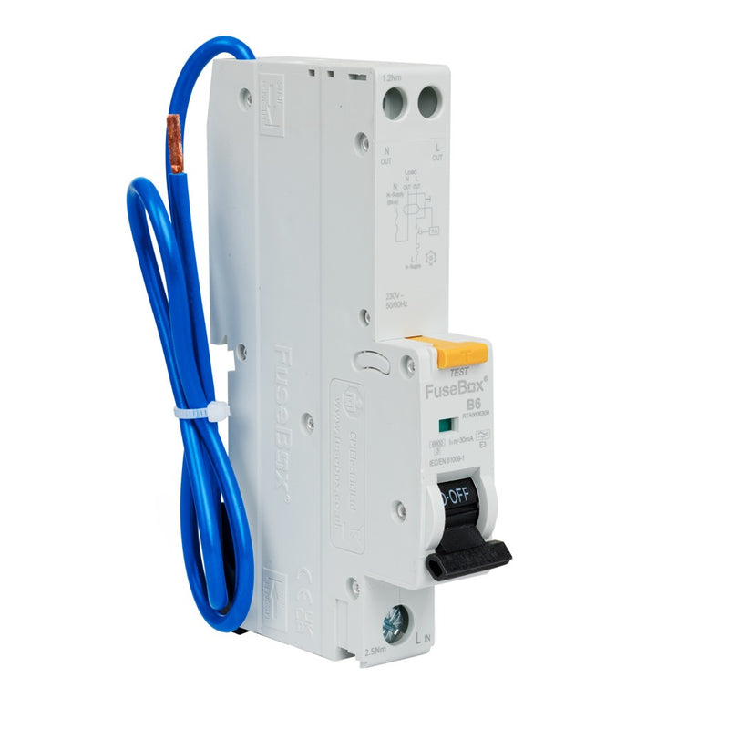 FuseBox 6kA Single Pole B Curve RCBO Type A
